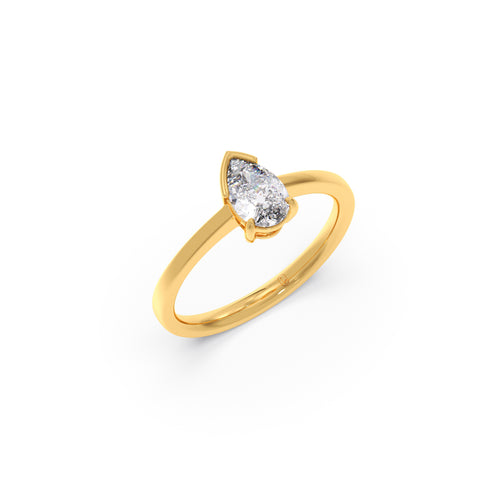 Serenity Pear Solitaire Diamond Ring