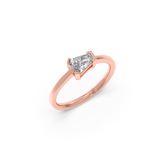 Ellipse Pin-Cut Solitaire Ring - Rose