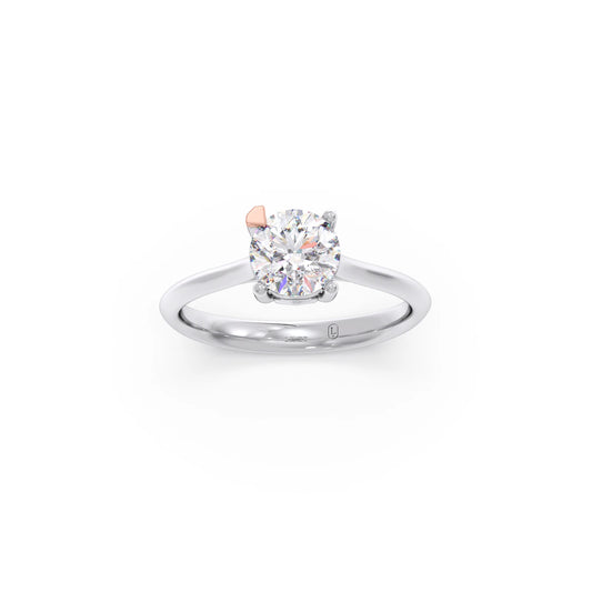 1 Ct Classic Round Shape Solitaire Ring - White