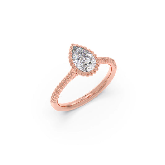 1 Ct Luminous Pear Solitaire Ring - Rose