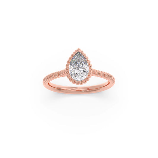 1 Ct Luminous Pear Solitaire Ring - Rose