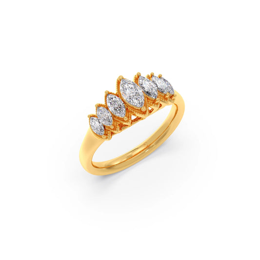 Marquise Cut Diamond Engagement Ring - Yellow