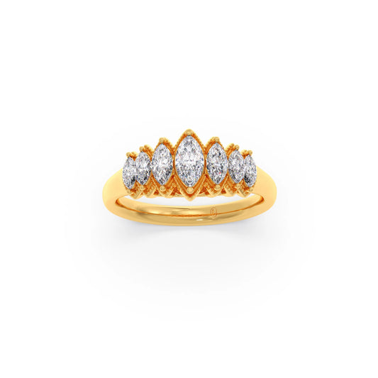 Marquise Cut Diamond Engagement Ring - Yellow