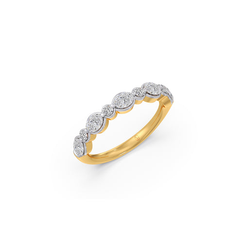 Round and Oval Diamond Half Eternity Band