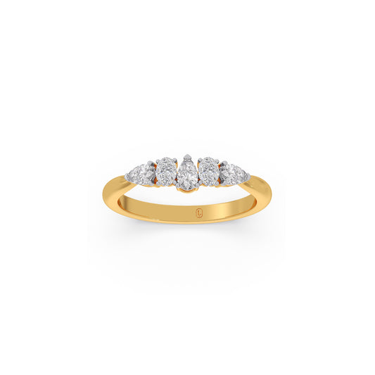 Dewdrop Band Diamond Ring - Yellow