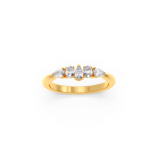 Dewdrop Band Diamond Ring - Yellow