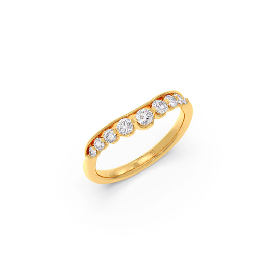 Delicate Diamond Round Band Ring - Yellow
