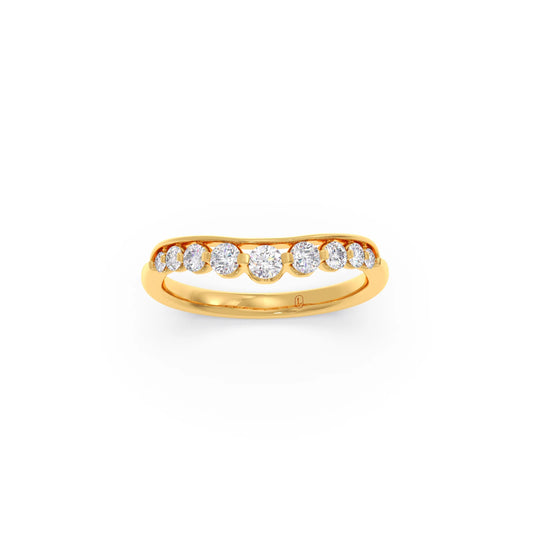 Delicate Diamond Round Band Ring - Yellow
