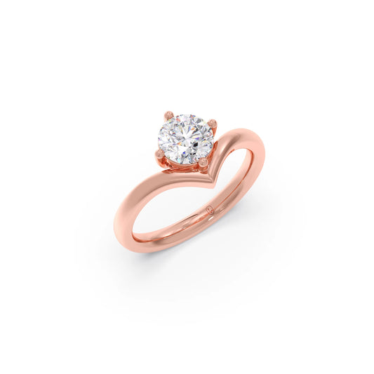 4 Prong Classic Round Solitaire Ring - Rose