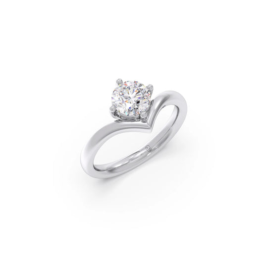 4 Prong Classic Round Solitaire Ring - White