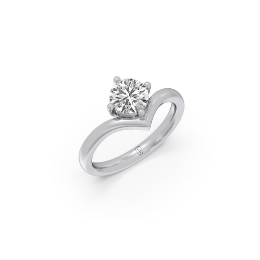 4 Prong Classic Round Solitaire Ring - White