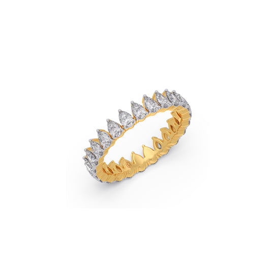 1.50ct Pear Shape Diamond Eternity Band - Yellow