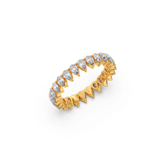 1.50ct Pear Shape Diamond Eternity Band - Yellow