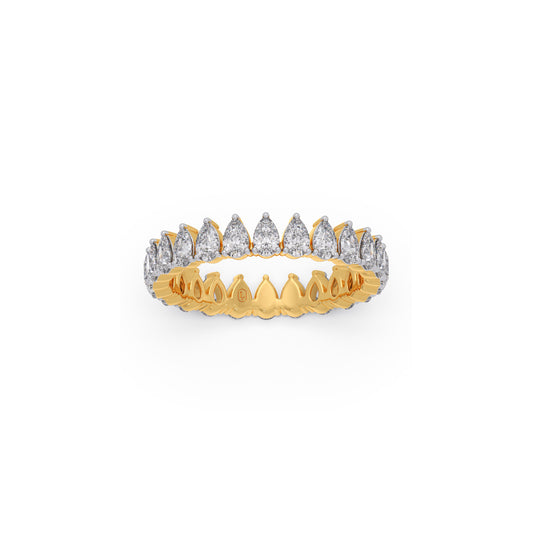 1.50ct Pear Shape Diamond Eternity Band - Yellow