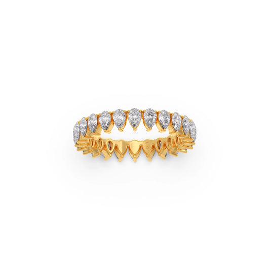1.50ct Pear Shape Diamond Eternity Band - Yellow