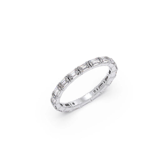 Emerald Cut Diamond 1.45ct Eternity Band - White