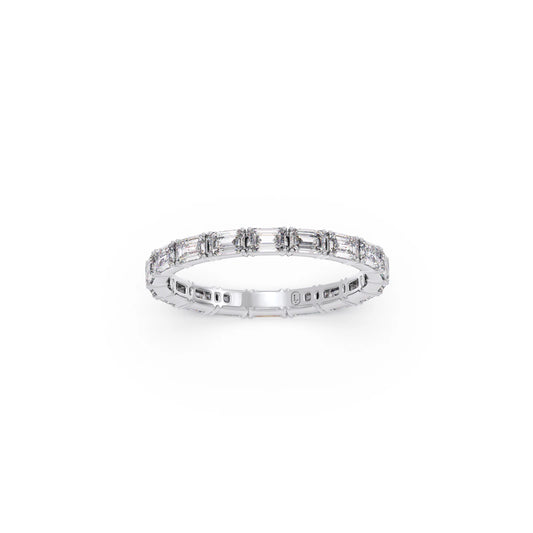 Emerald Cut Diamond 1.45ct Eternity Band - White