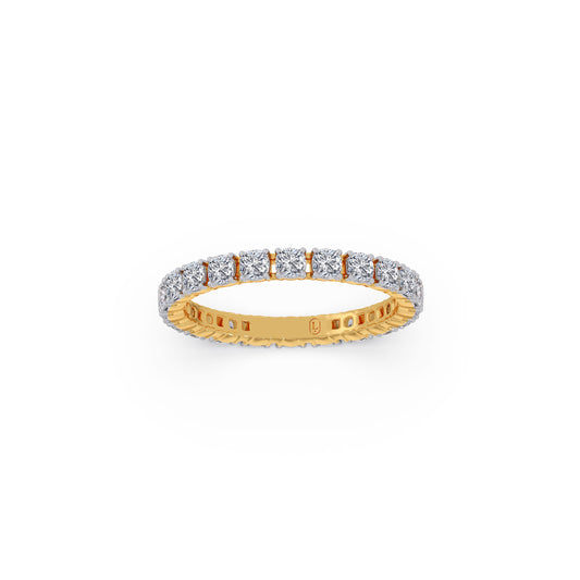 Cushion Cut 1.50ct Diamond Eternity Band - Yellow