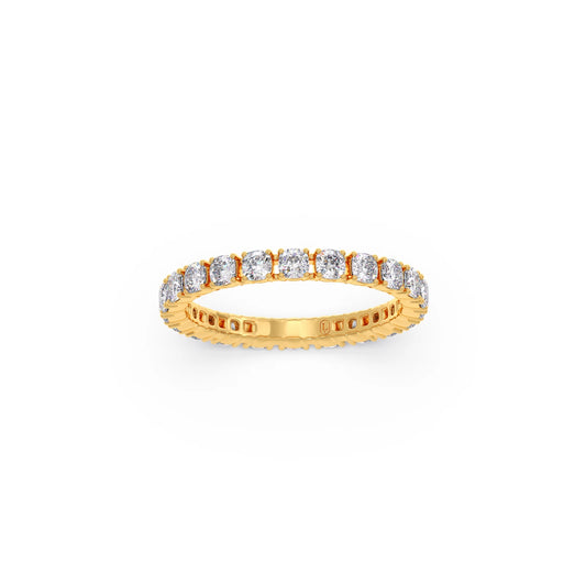 Cushion Cut 1.50ct Diamond Eternity Band - Yellow