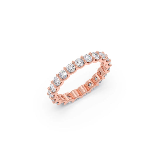 Round Cut 1.89ct Diamond Eternity Band - Rose