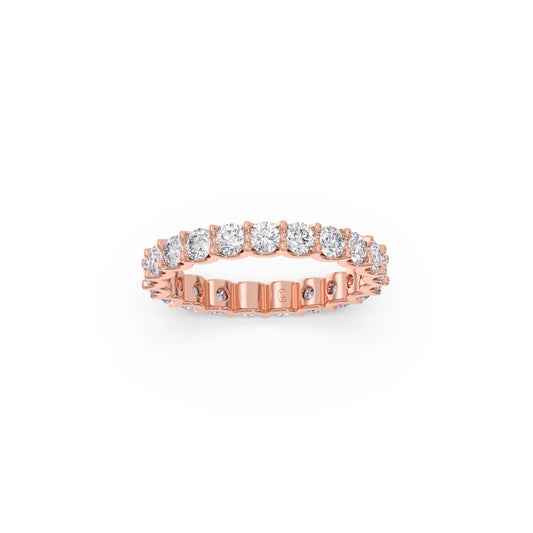 Round Cut 1.89ct Diamond Eternity Band - Rose