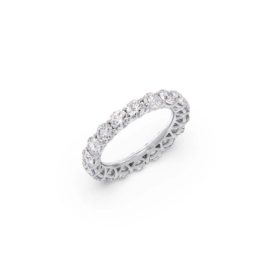 3.78ct Round Cut Diamond Eternity Band - White