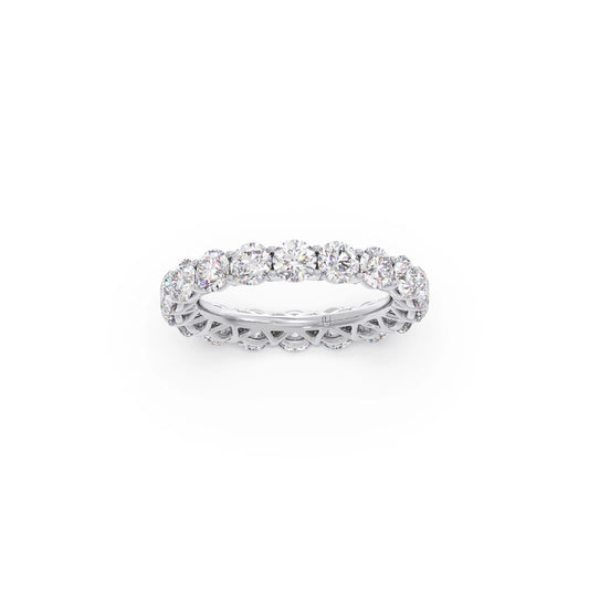3.78ct Round Cut Diamond Eternity Band - White