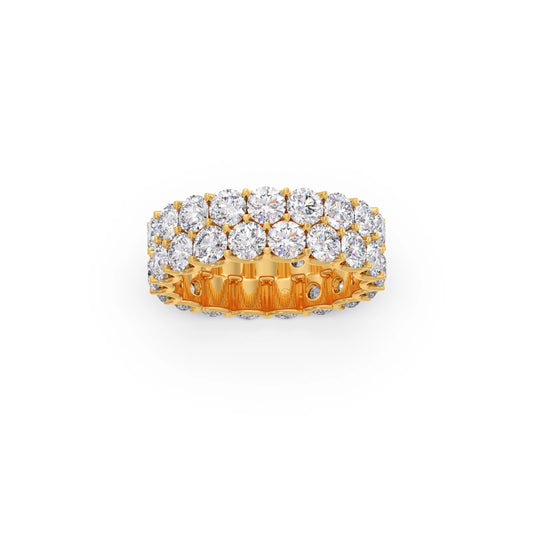 Round Cut Diamond Eternity Band 6.12ct - Yellow