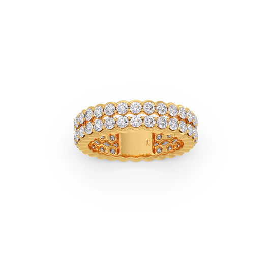 2.46ct Round Cut Diamond Eternity Band - Yellow