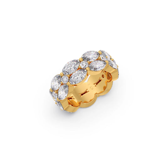 8.24ct Round & Marquise Eternity Band - Yellow
