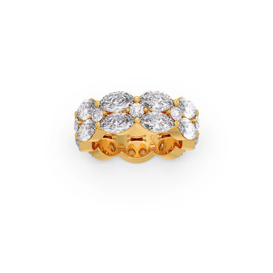 8.24ct Round & Marquise Eternity Band - Yellow