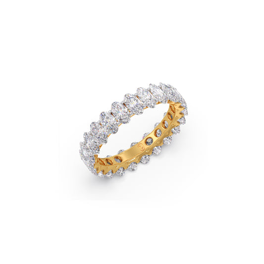 Oval Cut 3.0CT Diamond Eternity Band - Yellow