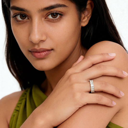 3.86ct Radiant Cut Diamond Eternity Band - MQ_AI