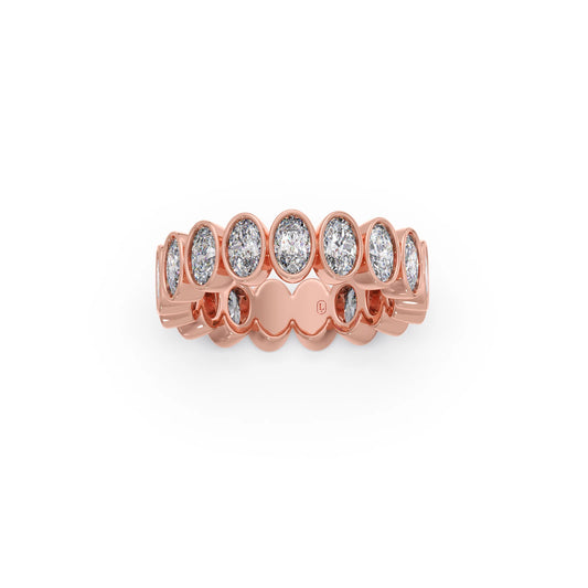 Oval Cut 3.08CT Diamond Eternity Band - Rose