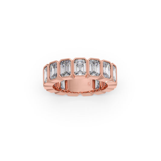 2.4ct Emerald Cut Diamond Eternity Band - Rose