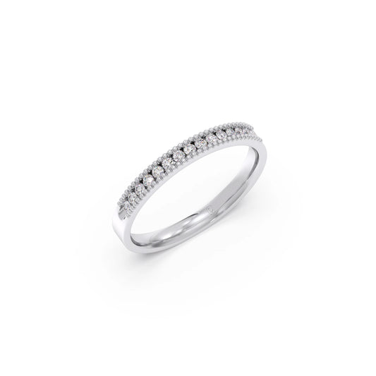 Round Diamond Channel Eternity Band 0.16ct - White