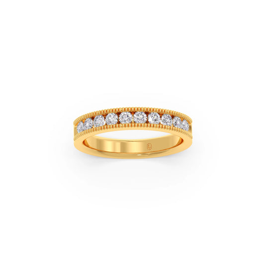 0.55 ct Heirloom Diamond Half Eternity Band - Yellow