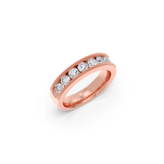 0.91ct Round Diamond Channel Eternity Band - Rose