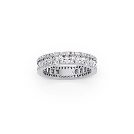 Round Microplate Prong Diamond Eternity Band 1.35CT - White