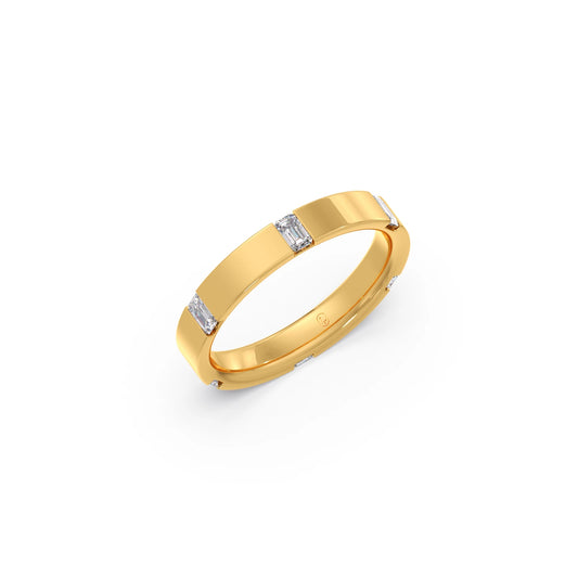Emerald Cut 0.6CT Diamond Eternity Band - Yellow