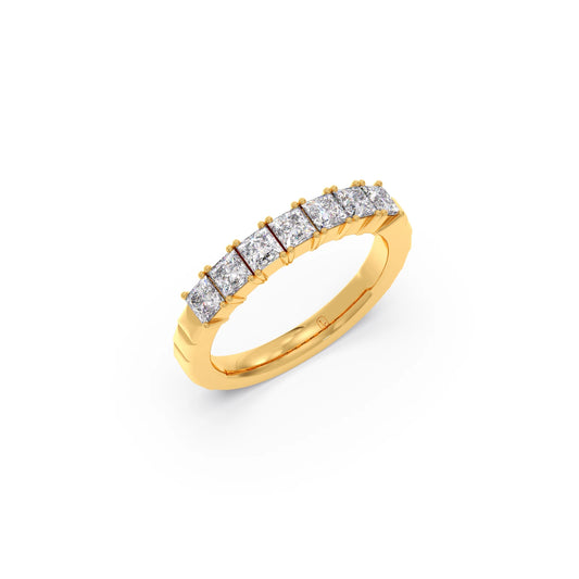 1.05ct Princess Cut Half Eternity Band - Yellow