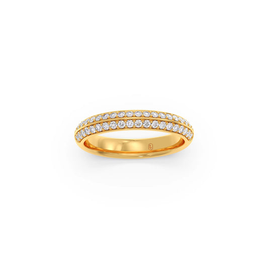 0.40ct Half Eternity Pave Diamond Band - Yellow