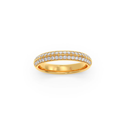 0.50ct Half Eternity Pave Diamond Band - Yellow
