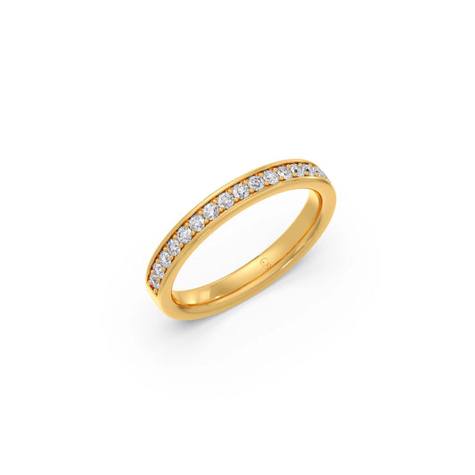 0.306ct Half Eternity Pave Diamond Band - Yellow