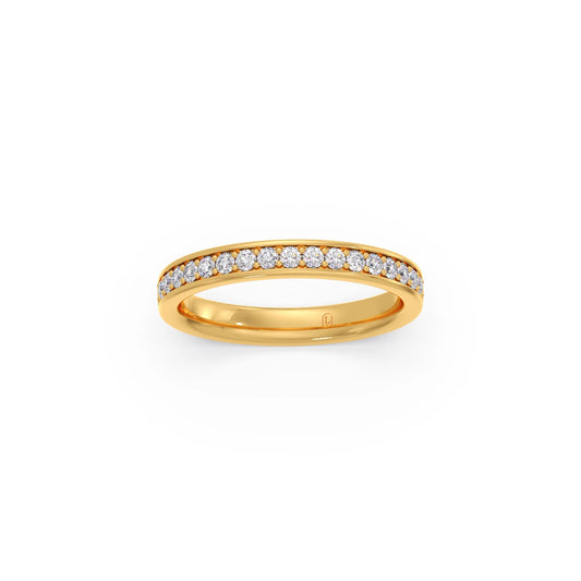 0.306ct Half Eternity Pave Diamond Band - Yellow