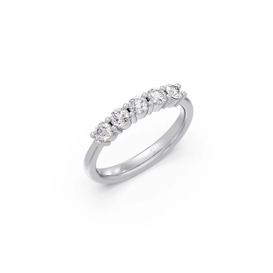 0.52 ct Aurelia Five Stone Diamond Half Eternity Band - White