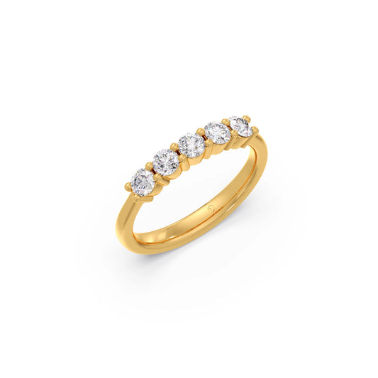 0.50ct Half Eternity Prong Diamond Band - Yellow