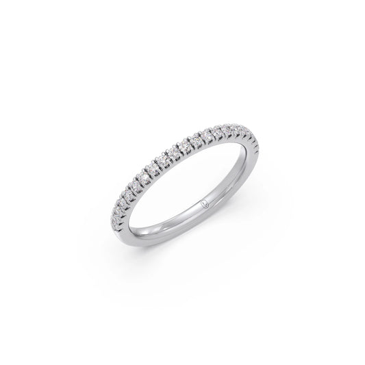 0.25ct Half Eternity Prong Diamond Band - White