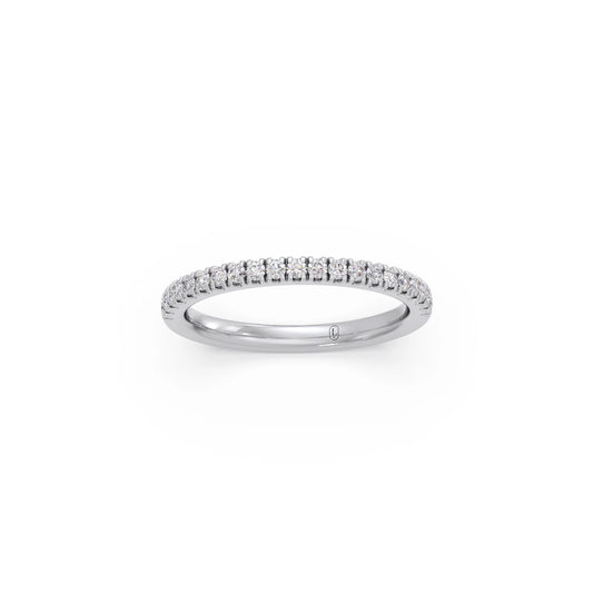 0.25ct Half Eternity Prong Diamond Band - White