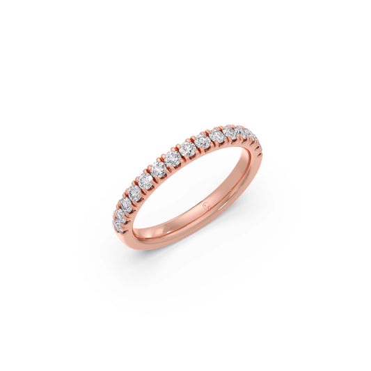 0.52ct Half Eternity Prong Diamond Band - Rose